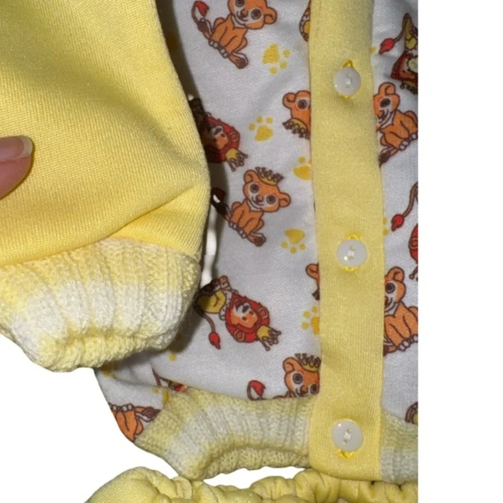 VTG handmade baby‎ set yellow/multicolored size 3-6 months